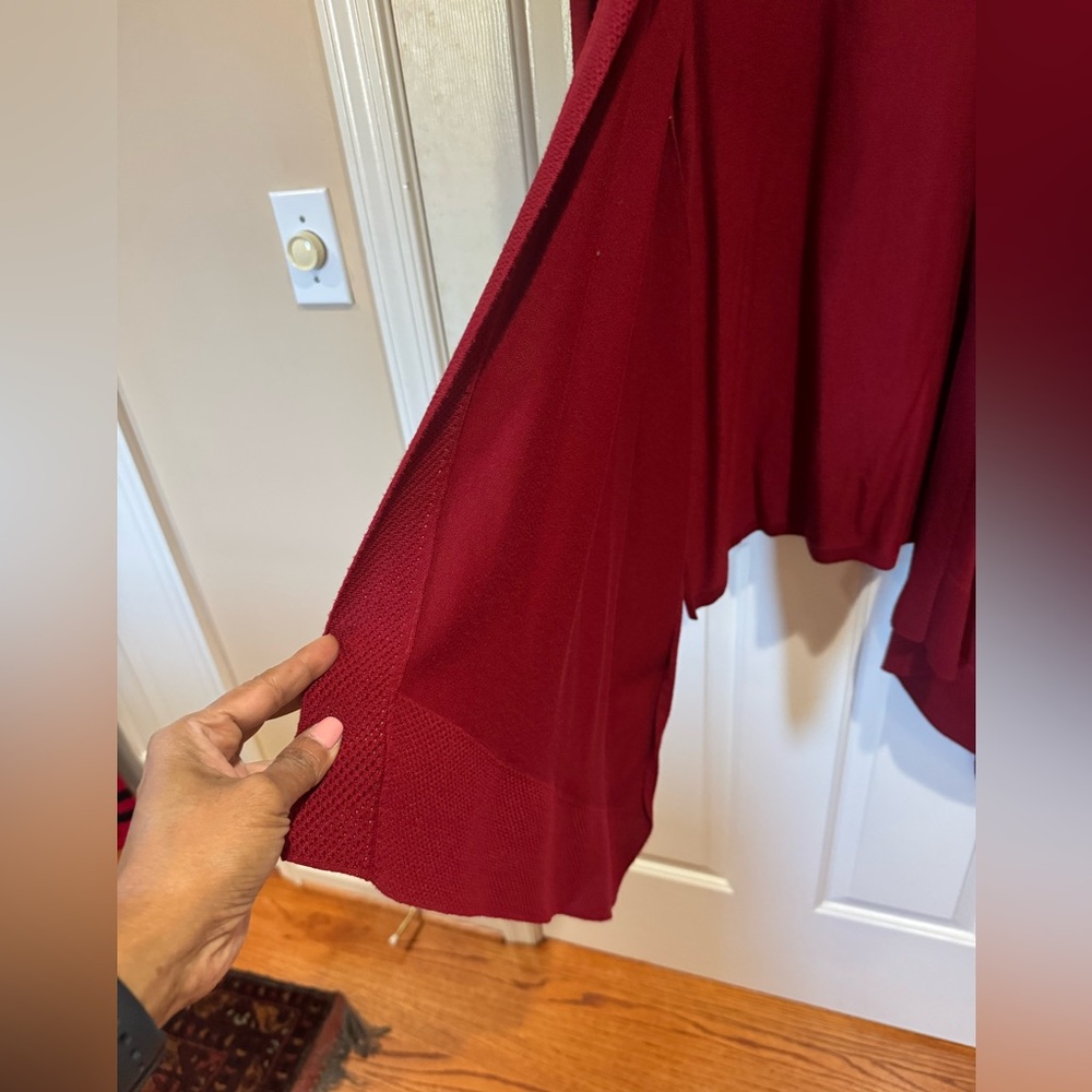 Anne Klein Burgundy Open Front Sweater Size M - Picture 4 of 7
